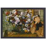 Een vrouw zittend naast een vaas met bloemen - Edgar Degas c, Verzenden