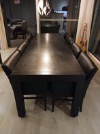 Stevige zwarte eettafel uitschuifbaar tot 320cm, Landelijk, Enlèvement, Utilisé, 50 à 100 cm