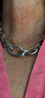 Dames ketting in staal, Ophalen of Verzenden, Zo goed als nieuw, Zilver, Zilver