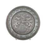 Élégante Paire d'Assiettes Étain Armoriées LS 1719, Enlèvement ou Envoi