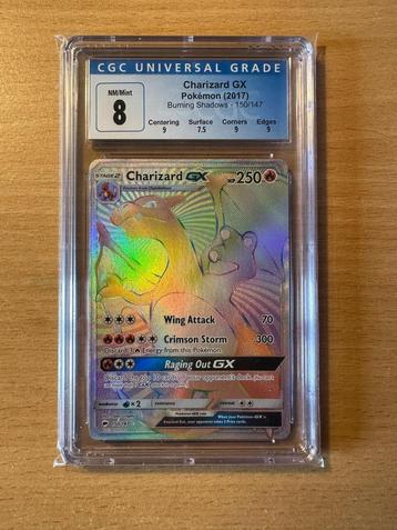 Charizard Gx Secret Rare - Ombres brûlantes CGC 8, Enlèvement ou Envoi, Neuf, Cartes en vrac