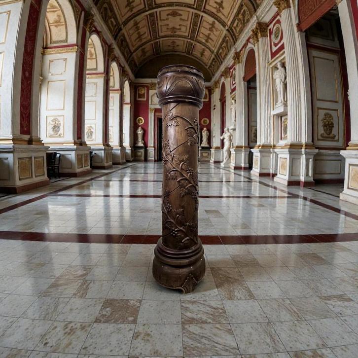 Colonne/colonne/support vintage en bois avec sculpture, Antiquités & Art, Antiquités | Meubles | Tables, Enlèvement ou Envoi