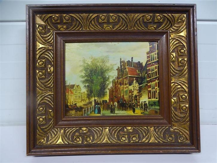 A6233. Schilderij Reproductie Oudezijds Voorburgwal Cornelis, Antiek en Kunst, Kunst | Schilderijen | Klassiek, Ophalen of Verzenden
