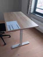 Euroseats Elektrisch Zit Sta Bureau 140 x 80 Wit/Eiken, Computers en Software, Laptoptafels, Ophalen, Zo goed als nieuw, In hoogte verstelbaar