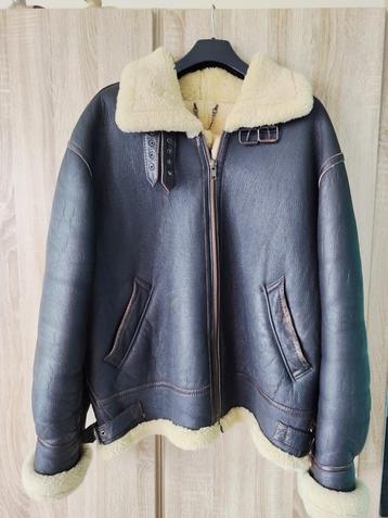 Blouson en cuir, type "Aviateur" _ Taille L _ NEUF_Non porté, Enlèvement ou Envoi, Neuf, Taille 52/54 (L), Brun