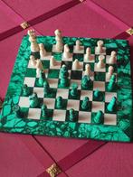 Schaken set van malachiet en marmer, Hobby en Vrije tijd, Gezelschapsspellen | Bordspellen, Een of twee spelers, Ophalen of Verzenden