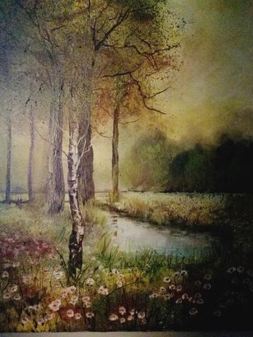 Schilderij hoogzomer, olieverf op doek, nieuw. beschikbaar voor biedingen