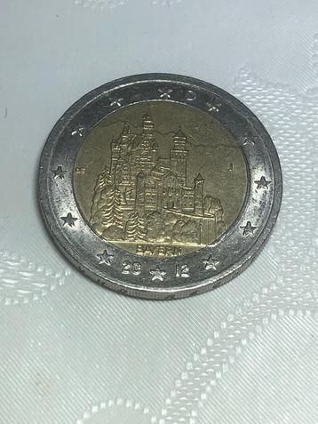 Pièce commémorative de 2 euro 2012 Allemagne J usagée. beschikbaar voor biedingen