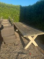 Tafel 2,5m x1m met 4(6)stoelen, Ophalen, Gebruikt, Rechthoekig, Hout