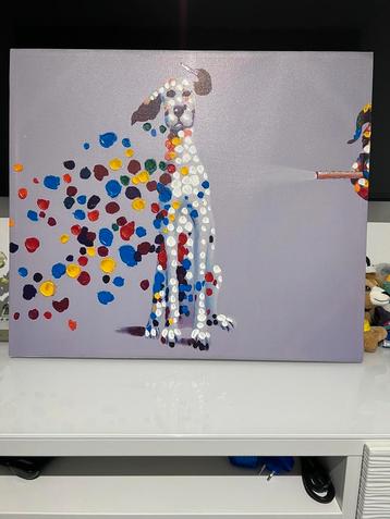Leuk schilderij van hond beschikbaar voor biedingen