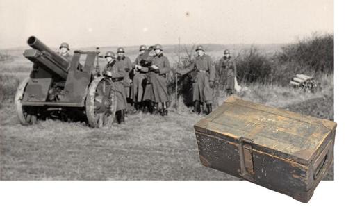 Caisse en bois pour 2 douilles d'obus de 15 cm s.J.G 33, Collections, Objets militaires | Seconde Guerre mondiale, Enlèvement