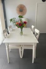 Eettafel + stoelen, Ophalen, Zo goed als nieuw, Vijf personen of meer, Rechthoekig