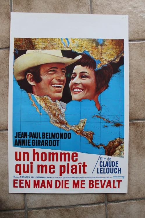 filmaffiche Jean-Paul Belmondo un homme qui me ..filmposter, Verzamelen, Posters, Zo goed als nieuw, Film en Tv, A1 t/m A3, Rechthoekig Staand