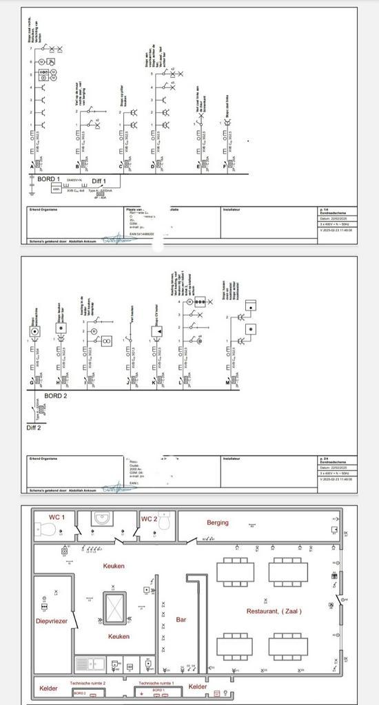 Eendraadschema en situatieschema, Doe-het-zelf en Bouw, Elektriciteit en Kabels, Ophalen of Verzenden