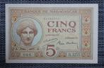 Bankbiljet 5 Francs Madagaskar 1926
