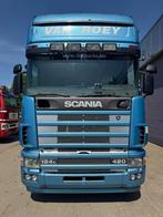 Scania R124-420 BELGIAN TRUCK-AIRCO-RETARDER* (bj 2003), Auto's, Vrachtwagens, Achterwielaandrijving, Scania, Blauw, Bedrijf