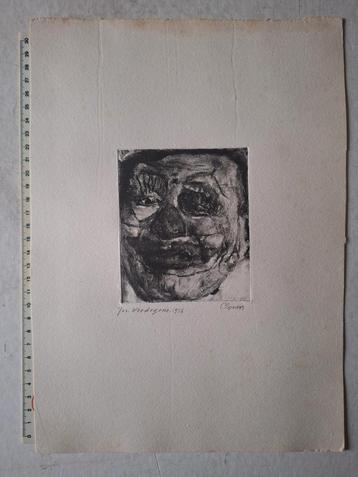 Vroege ets van Jos Verdegem uit 1926 "Clown" beschikbaar voor biedingen