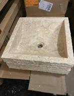 Natuurstenen lavabo 2 stuks, Ophalen, Nieuw, 200 cm of meer, 25 tot 50 cm