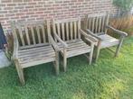 3 teak tuinstoelen, Tuin en Terras, Tuinstoelen, Ophalen, Gebruikt, Teakhout
