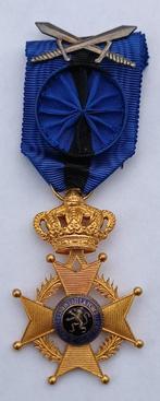 medaille officier in de orde van Leopold II met zwaarden, Verzamelen, Overige soorten, Ophalen of Verzenden, Lintje, Medaille of Wings