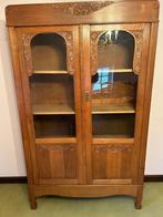 Elegante eikenhouten boekenkast met glazen deur, Huis en Inrichting, Ophalen, 150 tot 200 cm, 25 tot 50 cm, Classique, vitré, en chêne