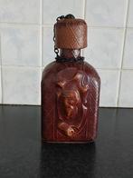 Bouteille de cognac antique Don Quijote, revêtement en cuir, Enlèvement ou Envoi