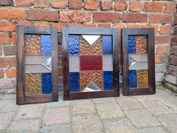 3 Vintage glasramen met spiegels = 25 EUR  beschikbaar voor biedingen