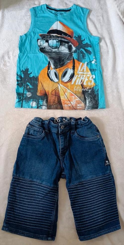 Jongens zomer set maat 146/152 jeans broek/singlet, Kinderen en Baby's, Kinderkleding | Maat 146, Zo goed als nieuw, Jongen, Broek