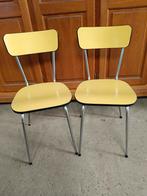 2 vintage stoelen geel, Ophalen, Zo goed als nieuw