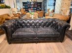Gave Chesterfield 3 Zits bank Vintage look Zwart Lifestyle, Antiek en Kunst, Ophalen of Verzenden
