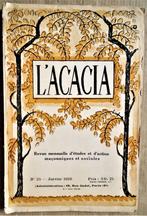 L'Acacia [Revue] + Sous le Triangle - Franc-Maçonnerie/1926, Livres, Ésotérisme & Spiritualité, Autres sujets/thèmes, Arrière-plan et information