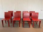 8 lederen stoelen in perfecte staat, Huis en Inrichting, Stoelen, Ophalen, Strak modern, Gebruikt, Leer