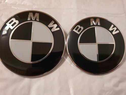 Bmw emblemen logos motorkap/koffer 82 mm 73 mm > zwart wit, Auto diversen, Tuning en Styling, Ophalen of Verzenden