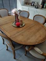 Tafel met 6 stoelen, Huis en Inrichting, Tafels | Eettafels, Ophalen, Gebruikt, Vijf personen of meer, Ovaal