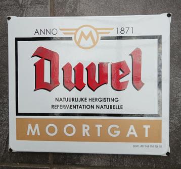 Duvel emaille bord  beschikbaar voor biedingen