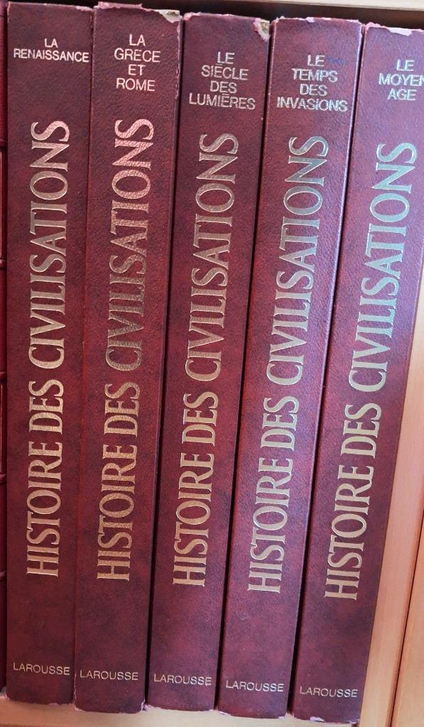 5 volumes de l'Histoire des civilisations 1969 LAROUSSE, Livres, Histoire mondiale, Enlèvement ou Envoi
