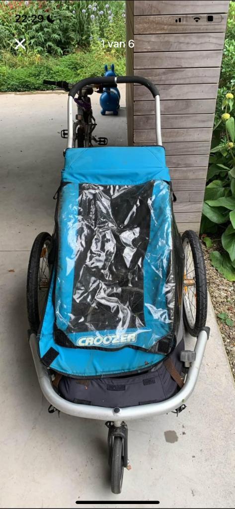 Croozer fietskar, Fietsen en Brommers, Fietsaccessoires | Aanhangwagens en Karren, Gebruikt, Kinderkar, 60 tot 80 kg, Ophalen