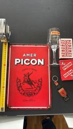 Lot PICON reclamebord , glas , kaartspel , sleutelhanger, Verzamelen, Ophalen, Zo goed als nieuw