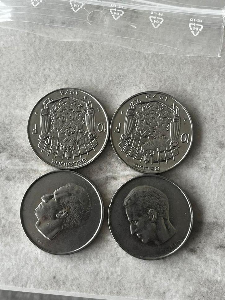 4x Belgische 10 frank munten (Boudewijn I – 1972 & 1978), Postzegels en Munten, Munten | België, Ophalen