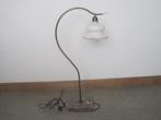 lampe de table ancienne vintage art déco cuivre opaline, Enlèvement ou Envoi