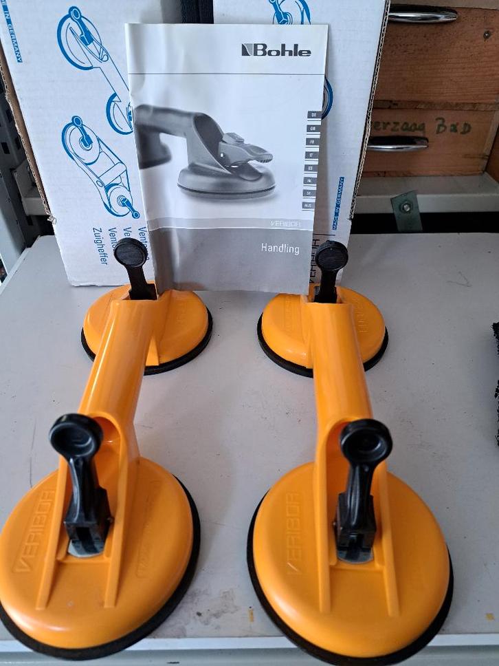 2 dubbele zuignappen, Bricolage & Construction, Vitres, Châssis & Fenêtres, Comme neuf, Autres types, Enlèvement