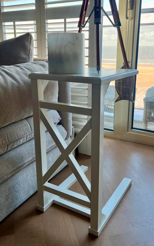 Bijzettafeltje bijzettafel laptoptafeltje laptoptafel wit, Maison & Meubles, Tables | Tables d'appoint, Utilisé, Rectangulaire