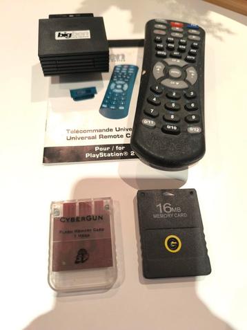 Universele afstandsbediening PS2 en 2 memory cards  beschikbaar voor biedingen