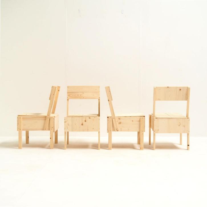 Vintage Enzo Mari Sedia 1 Stoel, Huis en Inrichting, Stoelen, Zo goed als nieuw, Vier, Hout, Overige kleuren, Ophalen of Verzenden