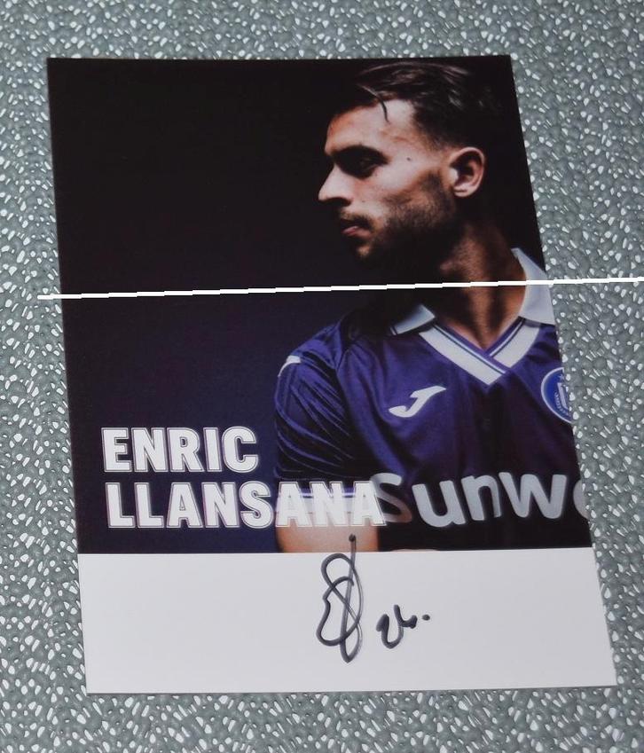 RSC Anderlecht / Enric Llansana / Met handtekening, Verzamelen, Sportartikelen en Voetbal, Nieuw, Spelerskaart, Verzenden
