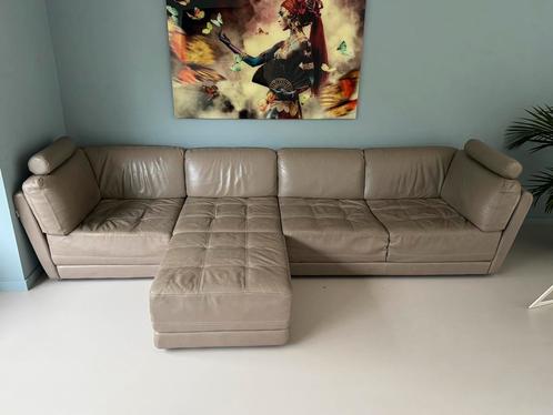 Zetel - zitbank - 4 personen - modulair, Huis en Inrichting, Zetels | Complete zithoeken, Gebruikt, Leer, Ophalen