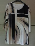 T Shirt (beige, zwart en witte print)  50/52, Zwart, Maat 46/48 (XL) of groter, Ophalen of Verzenden, Zo goed als nieuw