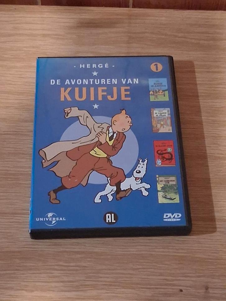 Dvd Kuifje, 4 stripverhalen van Hergé in tekenfilm versie, Cd's en Dvd's, Dvd's | Tekenfilms en Animatie, Zo goed als nieuw, Europees
