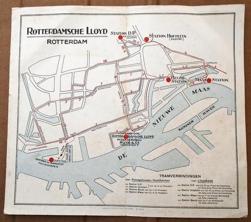 Rotterdamsche Lloyd - stadsplannen R'dam & Marseille - 196.?, Verzamelen, Scheepvaart, Gebruikt, Kaart, Foto of Prent, Ophalen of Verzenden