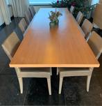 Tafel en 8 stoelen, Huis en Inrichting, Ophalen, Gebruikt, 200 cm of meer, 50 tot 100 cm